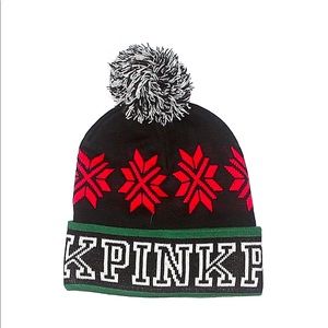 VS Pink Snowflake Knit Hat *New*